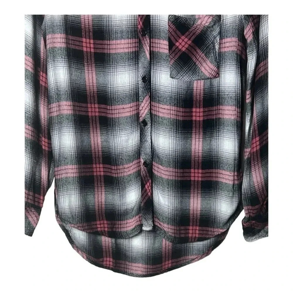 1498. RAILS HUNTER LONG SLEEVE‎ BUTTON UP TOP SIZE XSMALL PINK/BROWN/WHITE - Picture 6 of 11